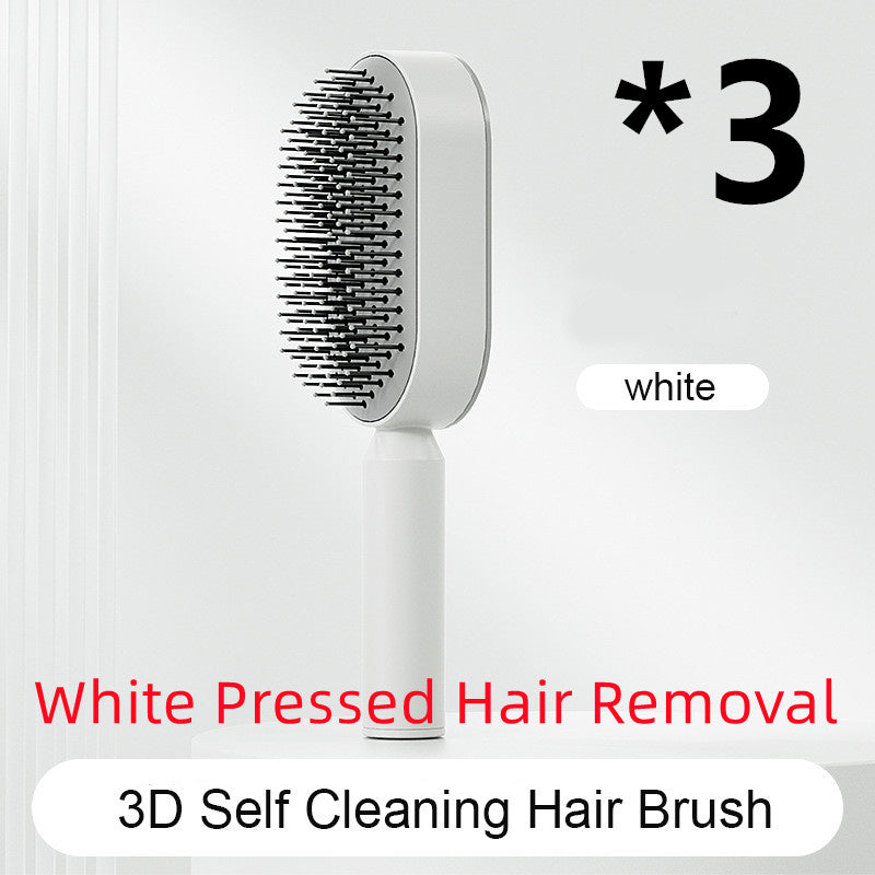 Self-Cleaning Hair Brush – One-Key Cleaning, Anti-Static Scalp Massage Comb for Women