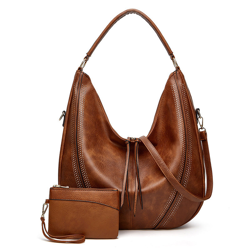 Retro Tassel Hollow Shoulder Tote – Large Capacity Casual Bag for Women