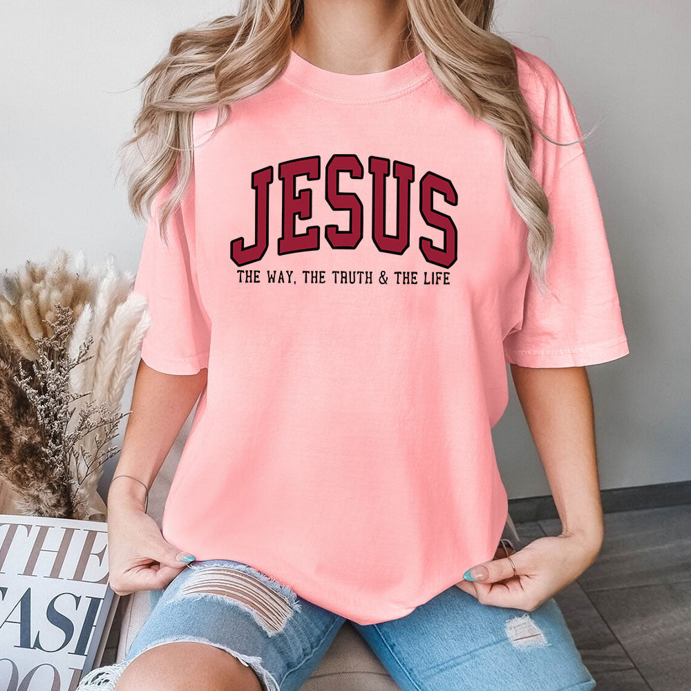 Women’s “JESUS” Printed Loose Fit Cotton T-Shirt – Casual Faith Graphic Tee