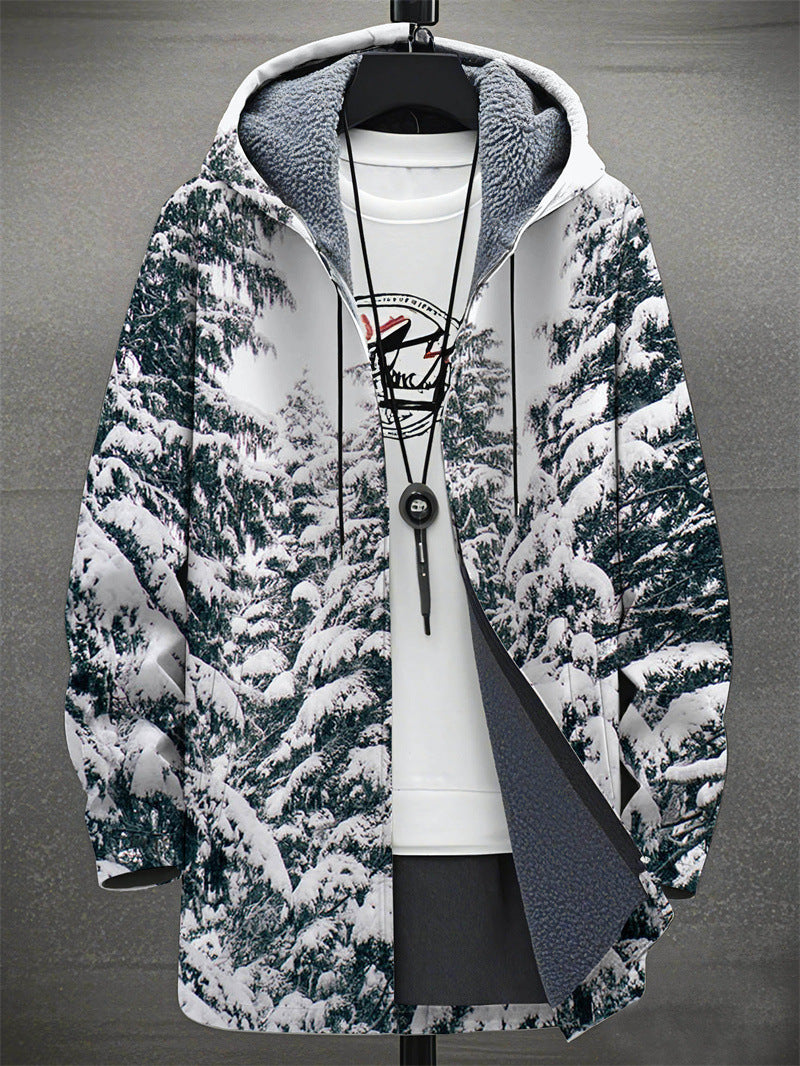 Digital Printing Plus Velvet Men’s Casual Jacket – Stylish & Comfortable Outerwear