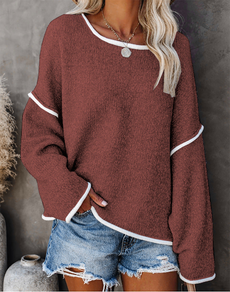 Round Neck Loose Sweater – Oversized Fashion