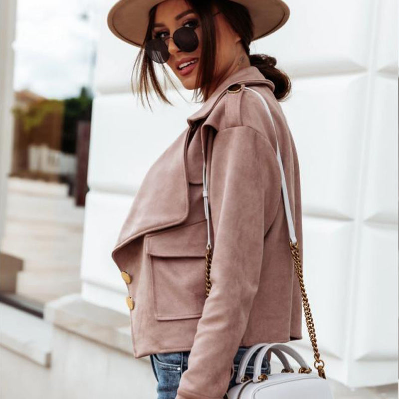 Slim Deerskin Velvet Long-sleeved Jacket Cardigan