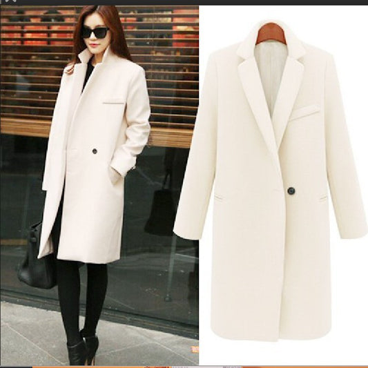 Fashionable One-Button Women’s Coat