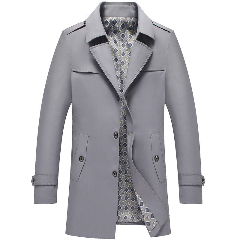 Spring & Autumn Men’s Duster Jacket – British Style Classic Outerwear