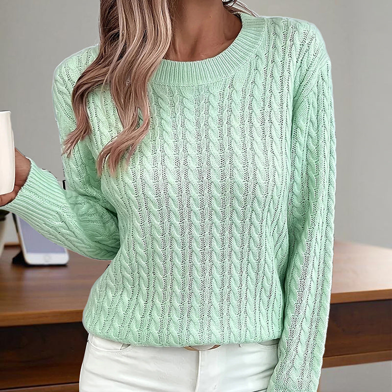 Trendy Women's Long Sleeve Crewneck Sweater – Fall 2025 Style