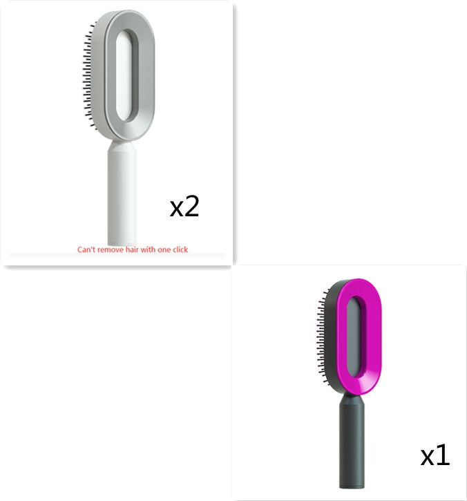 Self-Cleaning Hair Brush – One-Key Cleaning, Anti-Static Scalp Massage Comb for Women