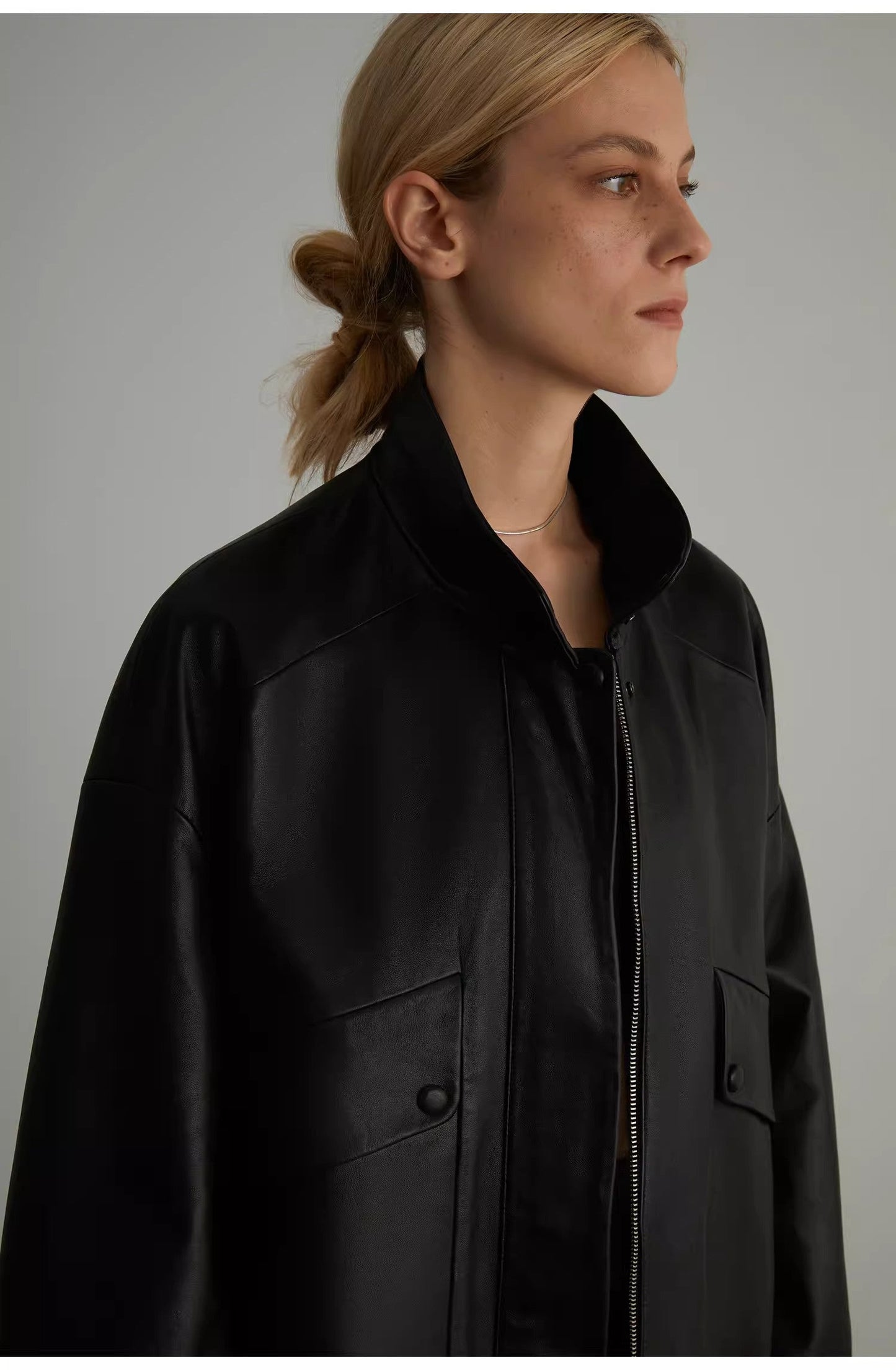 Brown Retro Sheep Leather Motorcycle Jacket – Women's Short "Loveless Muse"