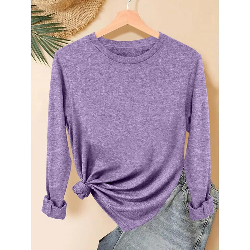 Women’s 5-Pack Long Sleeve Crew Neck Shirts – Fall 2025 Basic Tees