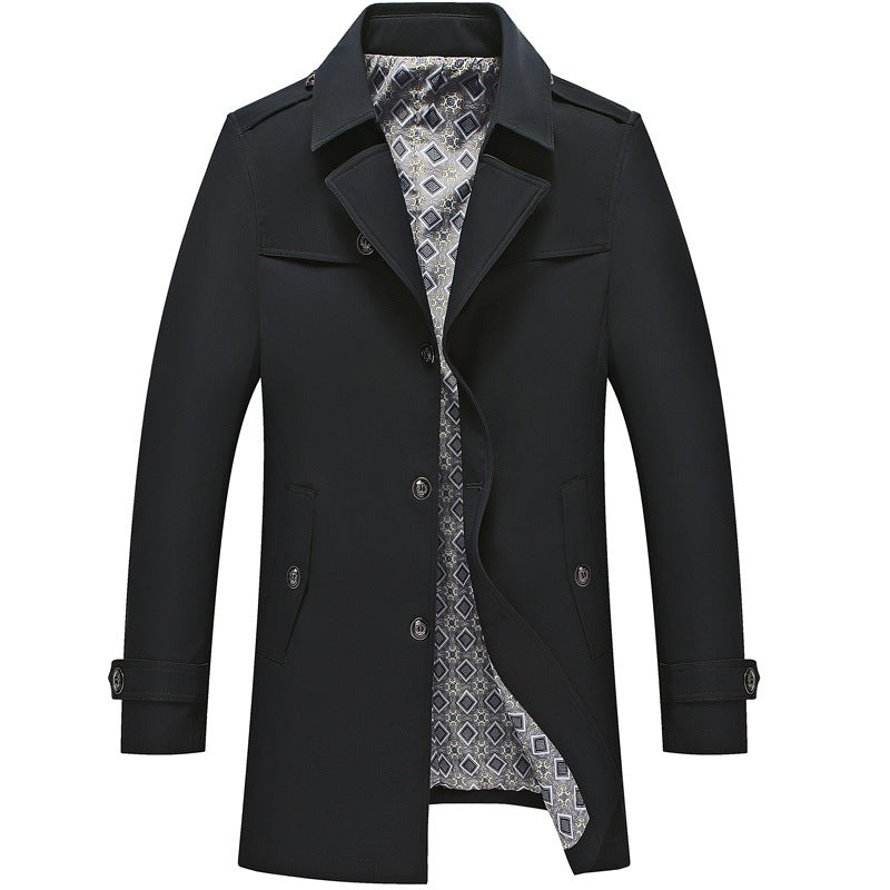 Spring & Autumn Men’s Duster Jacket – British Style Classic Outerwear