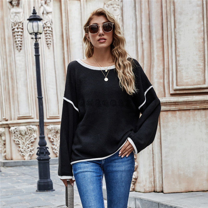 Round Neck Loose Sweater – Oversized Fashion