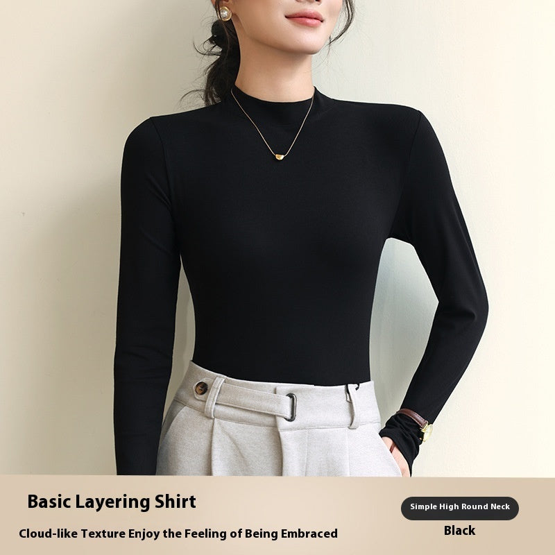 Half Turtleneck Bottoming Shirt – Women’s Autumn & Winter Western Style