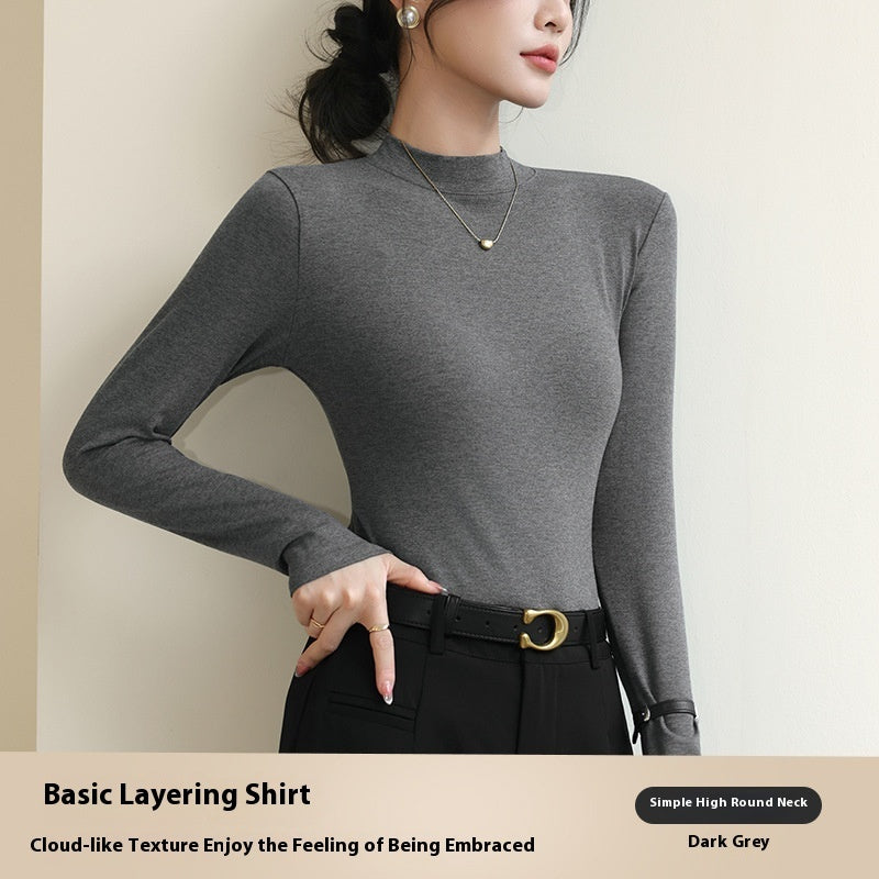 Half Turtleneck Bottoming Shirt – Women’s Autumn & Winter Western Style