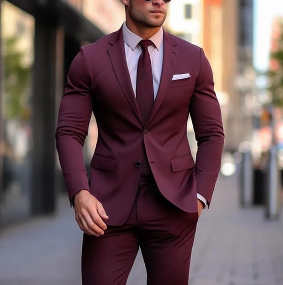Men’s 2-Piece Wedding & Banquet Suit – Groomsman Formal Set