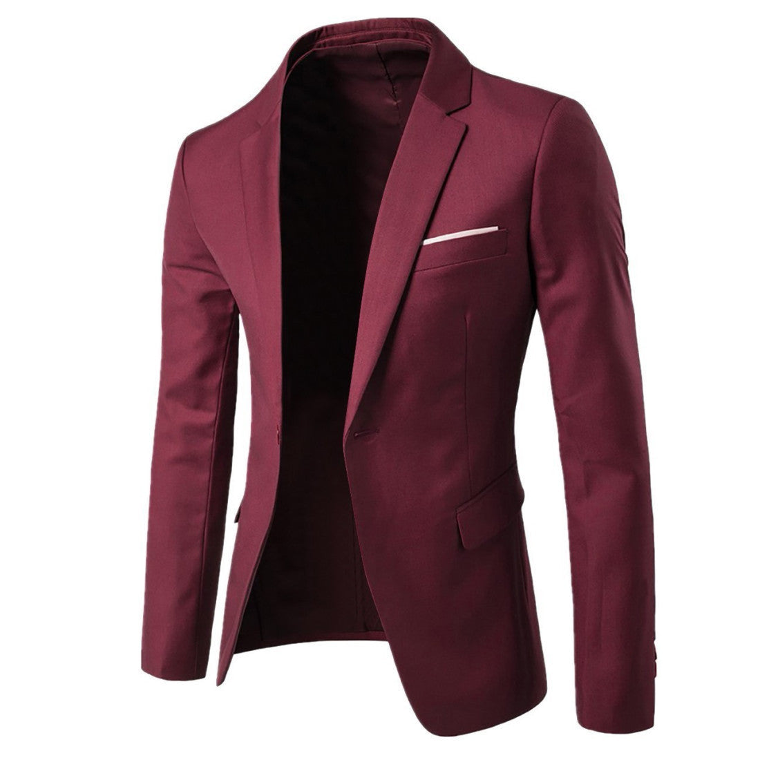 Autumn New Men’s Casual Solid Color Slim Fit Suit Jacket