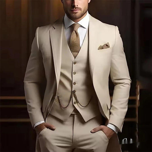 Men’s Formal Slim Fit 3-Piece Suit – Wedding & Office Style