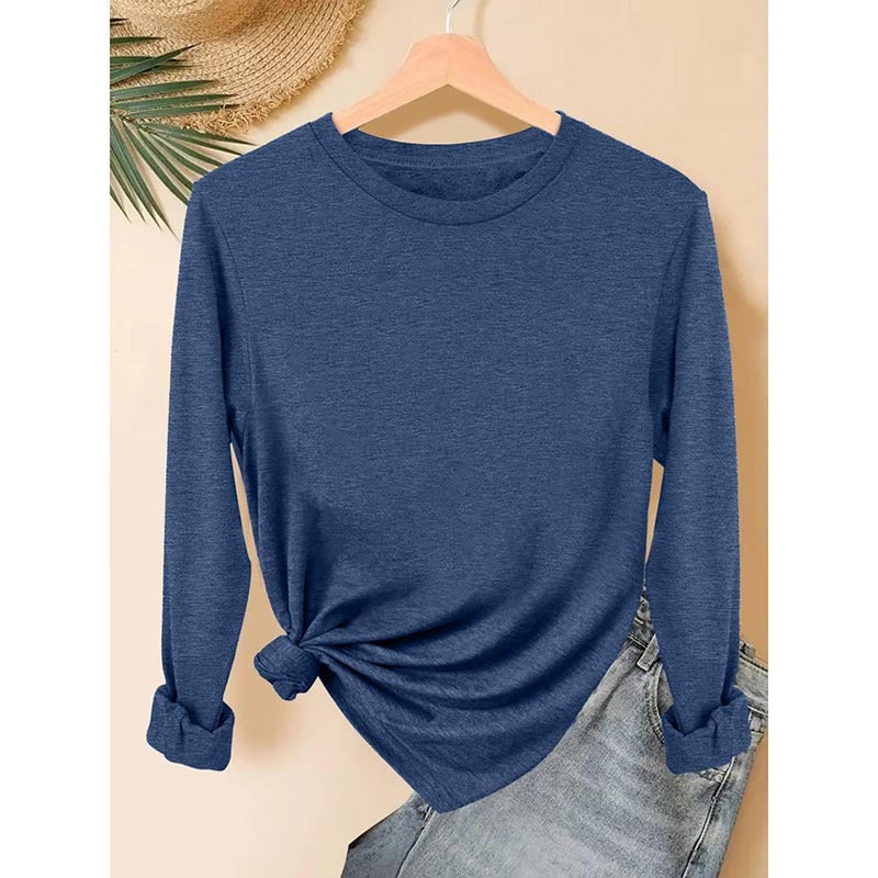 Women’s 5-Pack Long Sleeve Crew Neck Shirts – Fall 2025 Basic Tees