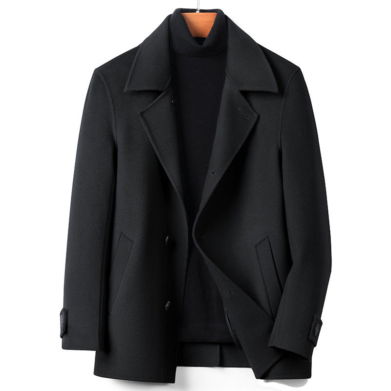 Double-Faced Woolen Coat – Slim Fit, Stylish & Warm for Youth