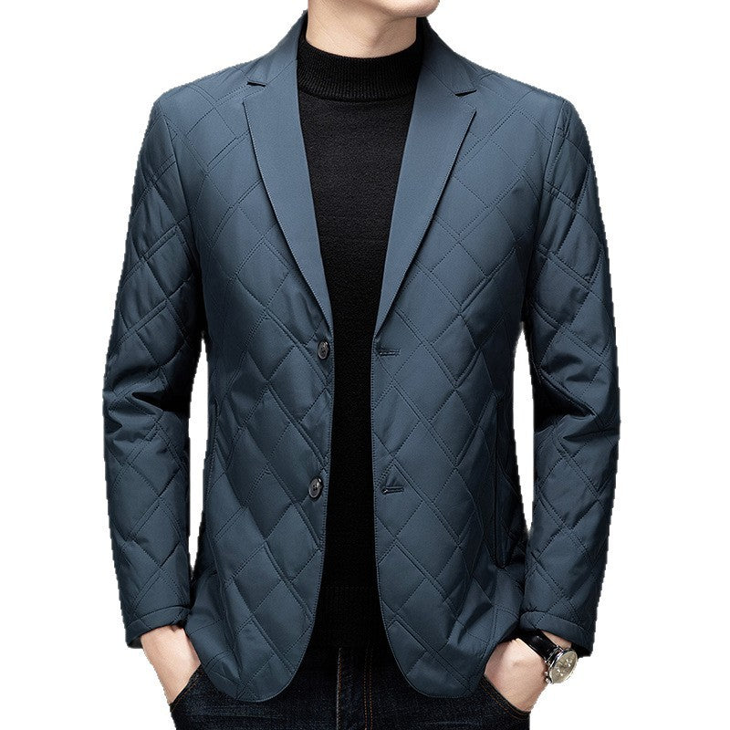Men’s Casual Cotton-Padded Jacket – Loose Fit Cardigan Style