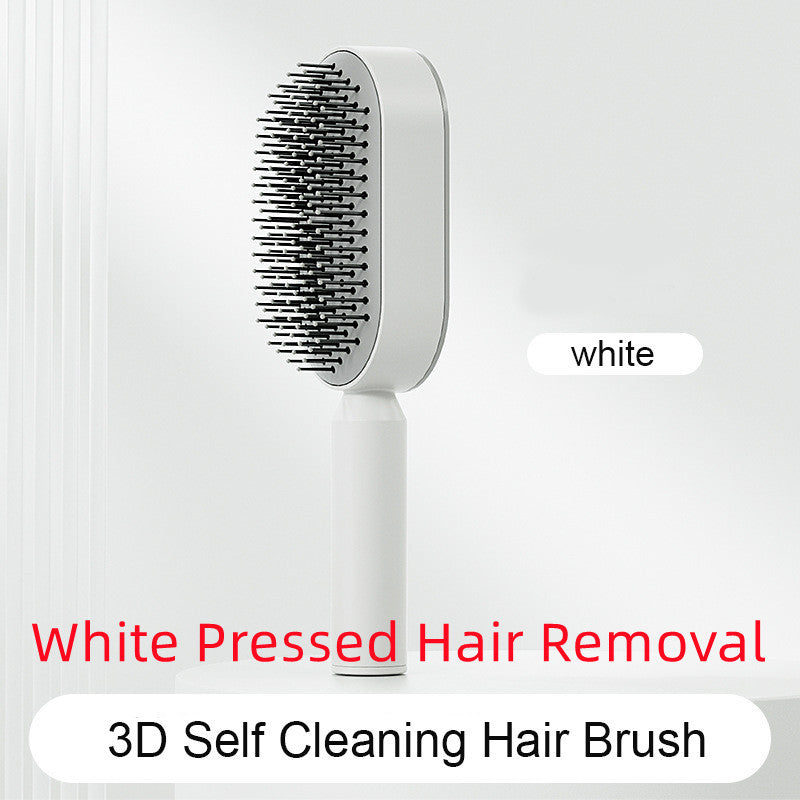 Self-Cleaning Hair Brush – One-Key Cleaning, Anti-Static Scalp Massage Comb for Women