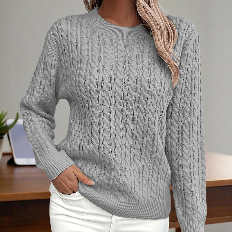 Trendy Women's Long Sleeve Crewneck Sweater – Fall 2025 Style