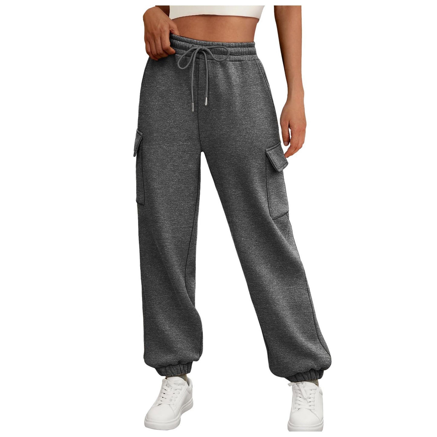 Women’s Fleece-Lined Sweatpants – Baggy Athletic Joggers with Pockets