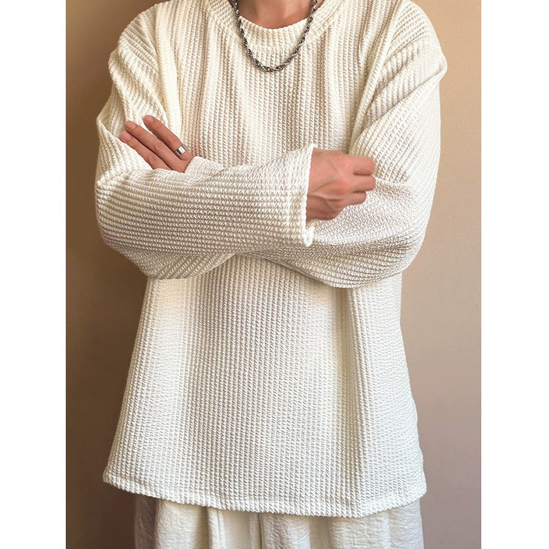 Fashion Men’s Black Round Neck Loose Sweatshirt