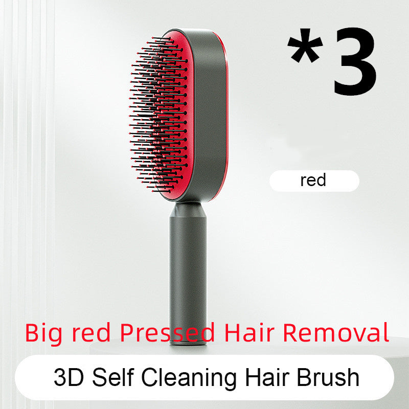 Self-Cleaning Hair Brush – One-Key Cleaning, Anti-Static Scalp Massage Comb for Women