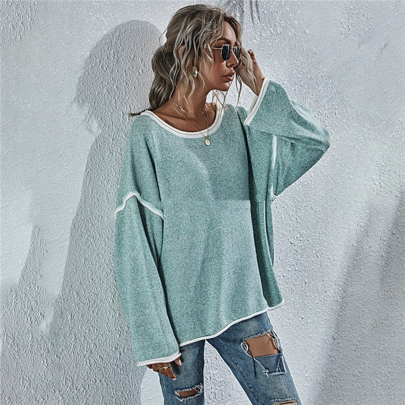Round Neck Loose Sweater – Oversized Fashion