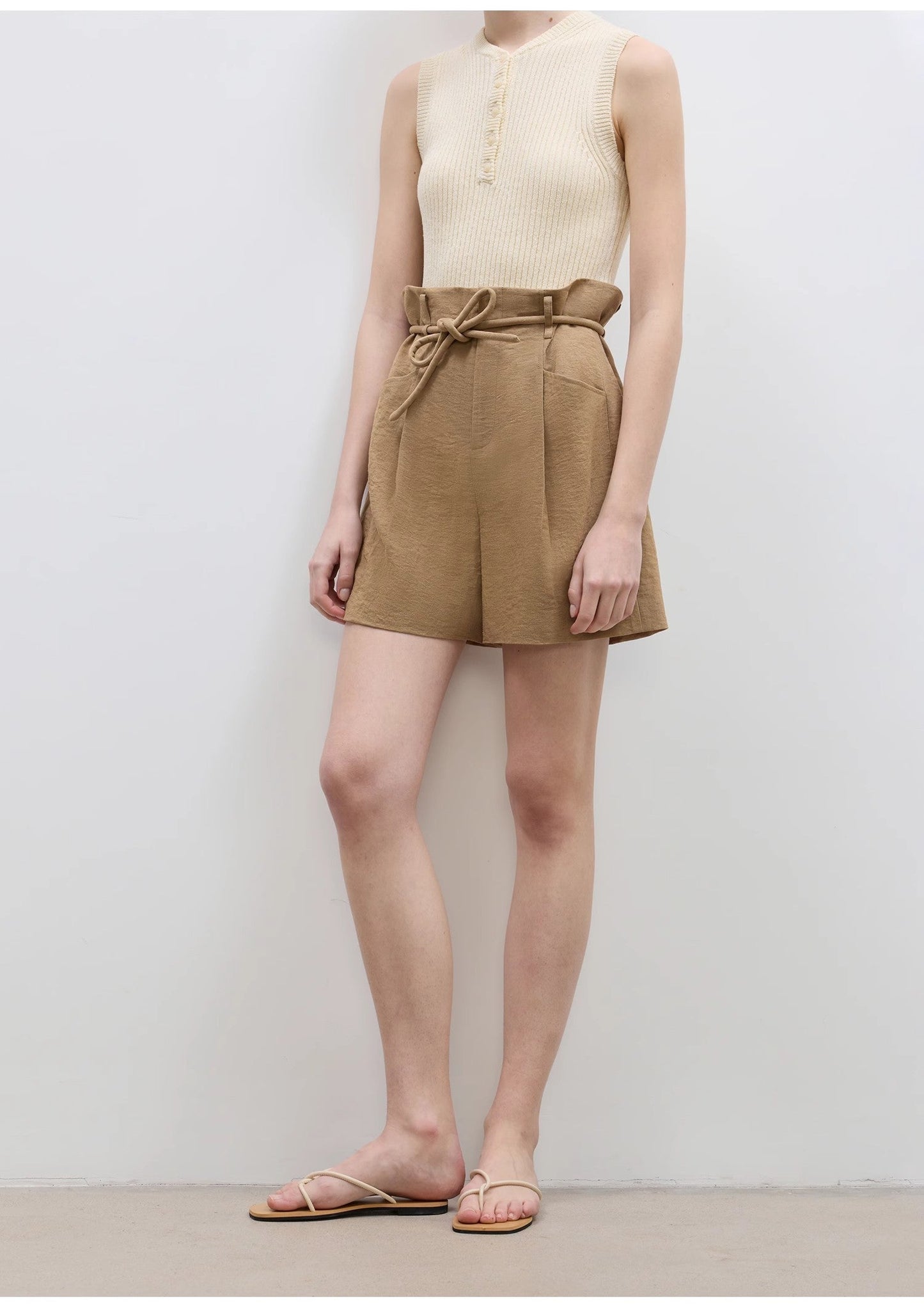 "Jungle Fantasy" Flower Bud Drawstring High Waist Shorts Women