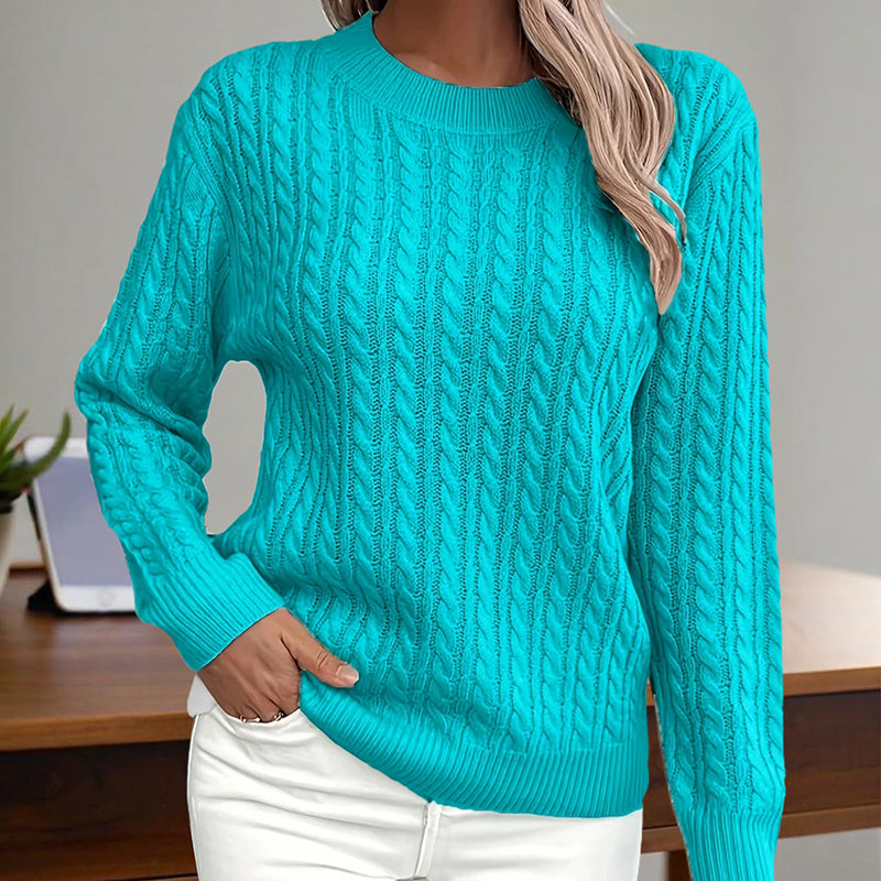 Trendy Women's Long Sleeve Crewneck Sweater – Fall 2025 Style