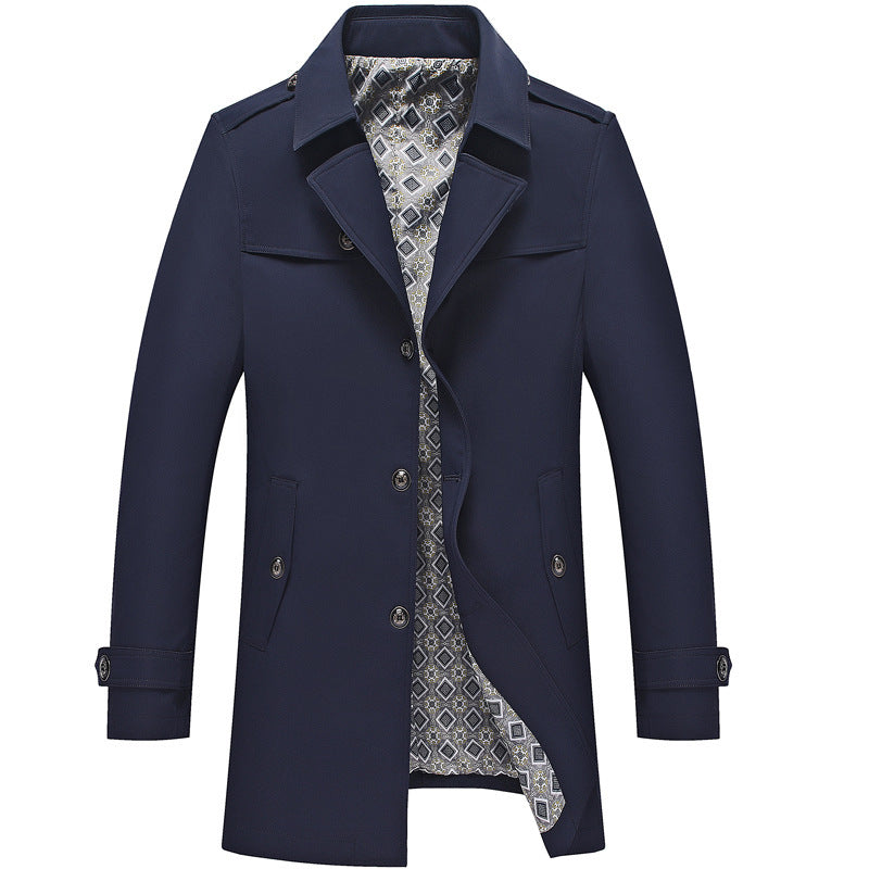 Spring & Autumn Men’s Duster Jacket – British Style Classic Outerwear