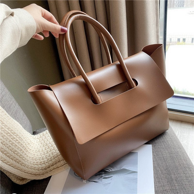 Fashion Women Shoulder Bags – Large Capacity, Retro Tote, Solid Color, High-Quality Handbag
