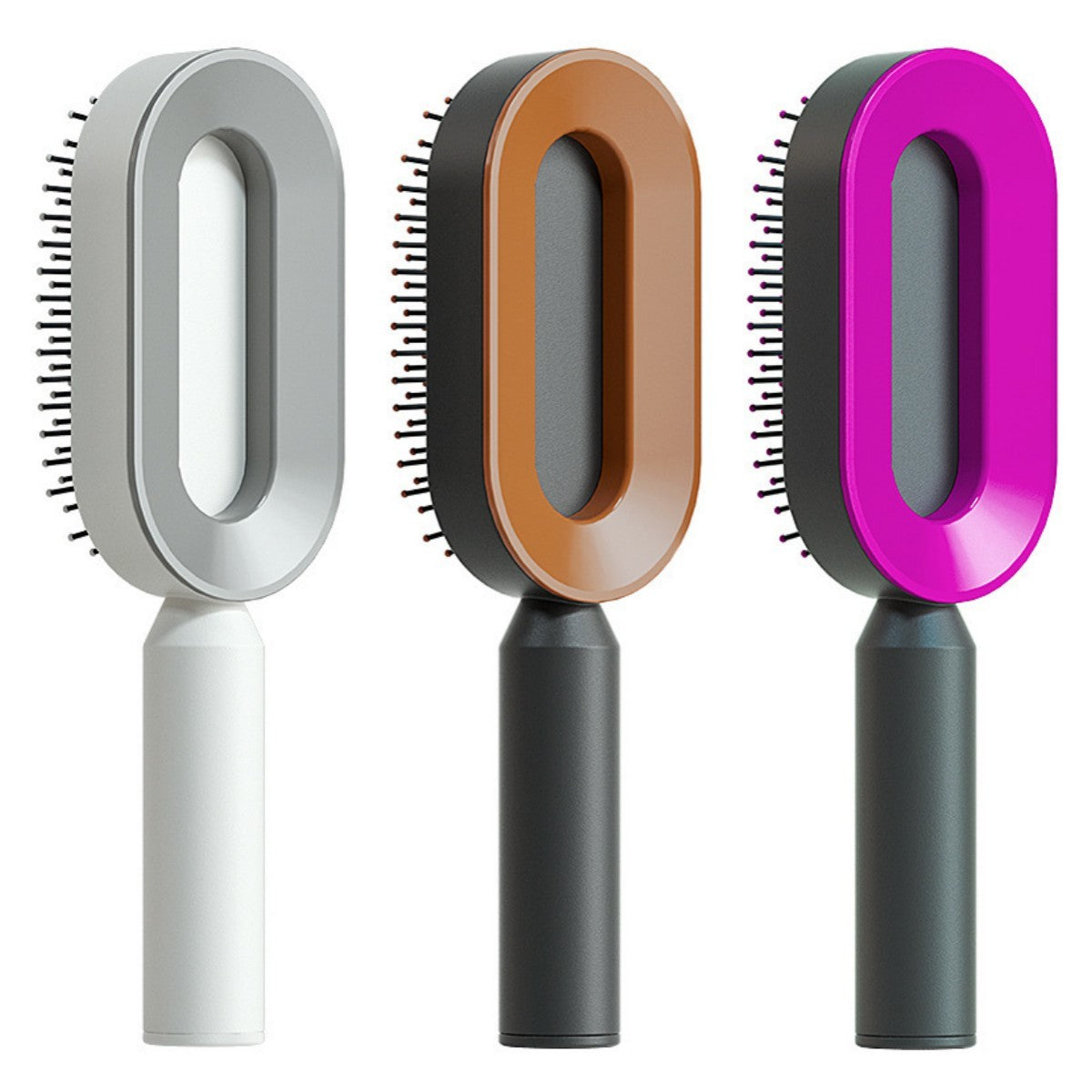 Self-Cleaning Hair Brush – One-Key Cleaning, Anti-Static Scalp Massage Comb for Women