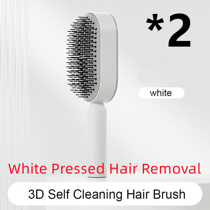 Self-Cleaning Hair Brush – One-Key Cleaning, Anti-Static Scalp Massage Comb for Women