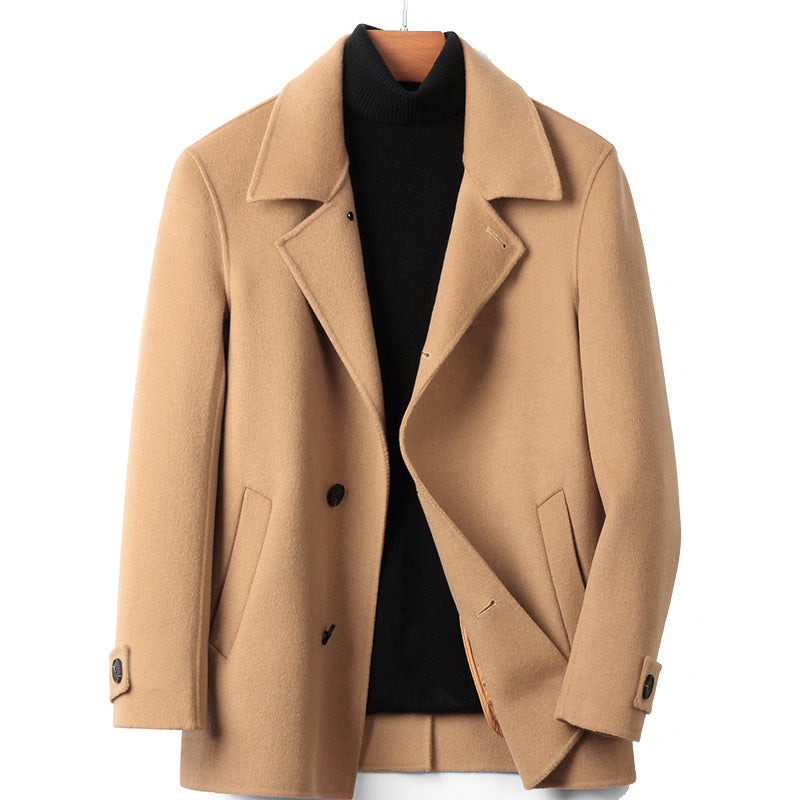Double-Faced Woolen Coat – Slim Fit, Stylish & Warm for Youth
