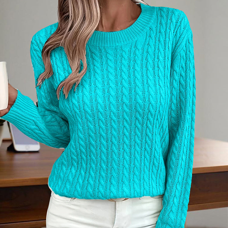 Trendy Women's Long Sleeve Crewneck Sweater – Fall 2025 Style