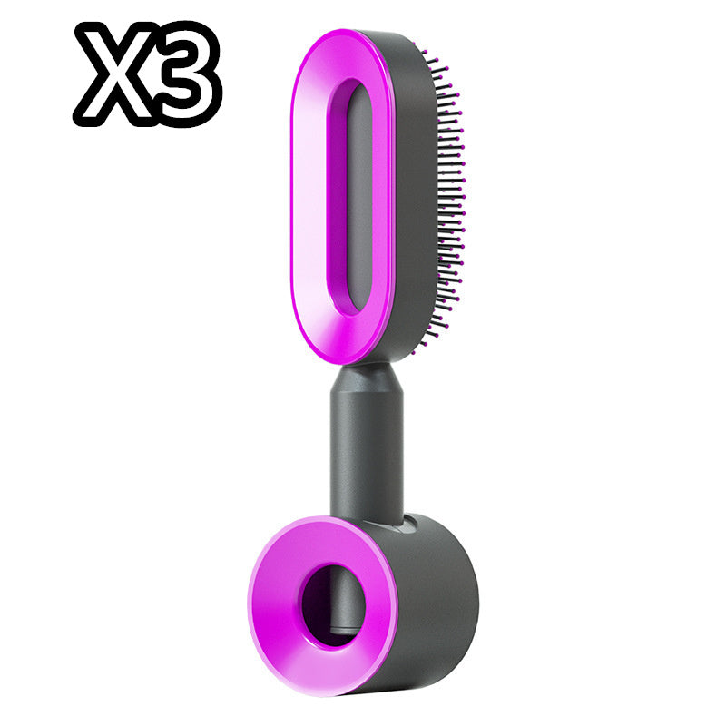 Self-Cleaning Hair Brush – One-Key Cleaning, Anti-Static Scalp Massage Comb for Women