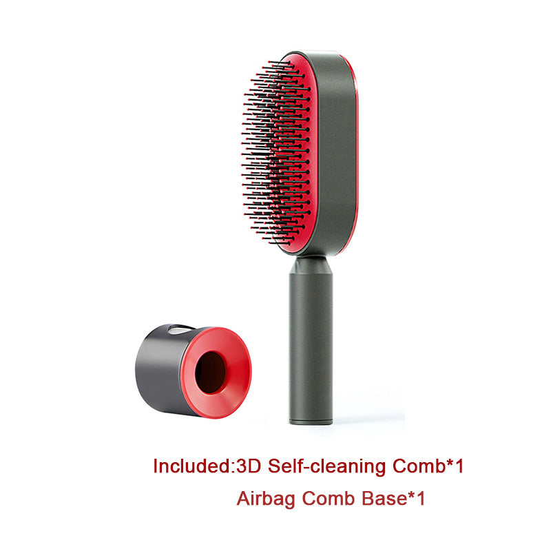 Self-Cleaning Hair Brush – One-Key Cleaning, Anti-Static Scalp Massage Comb for Women