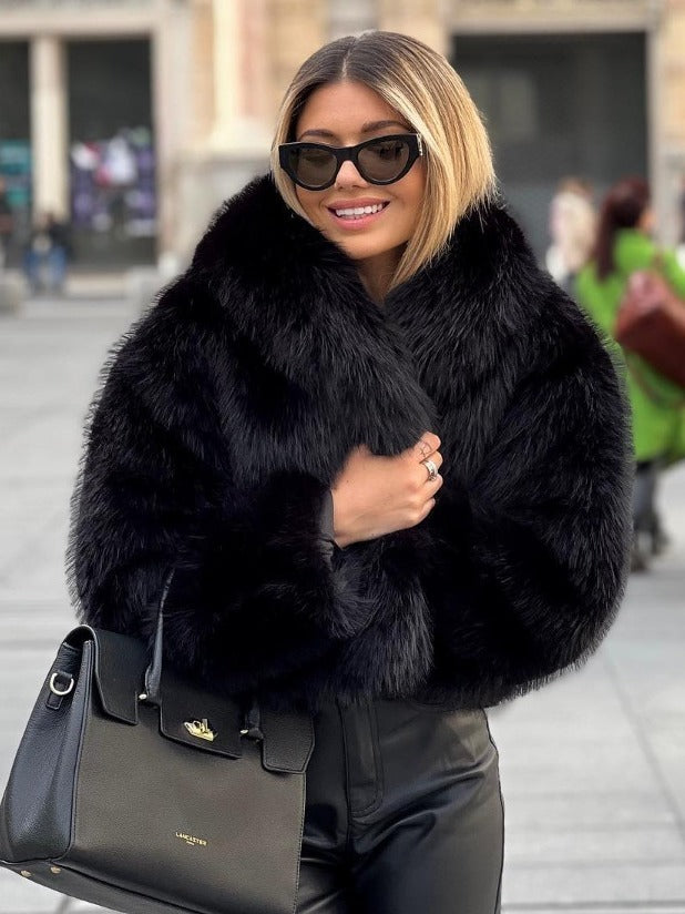Winter Plush Coat – Warm Thicken Fluffy Lapel Jacket