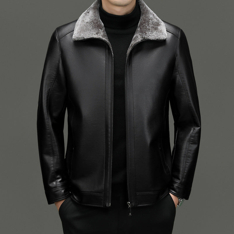 Men’s Winter Suede Polo Coat – Fur-Lined, Commuting & Casual Style