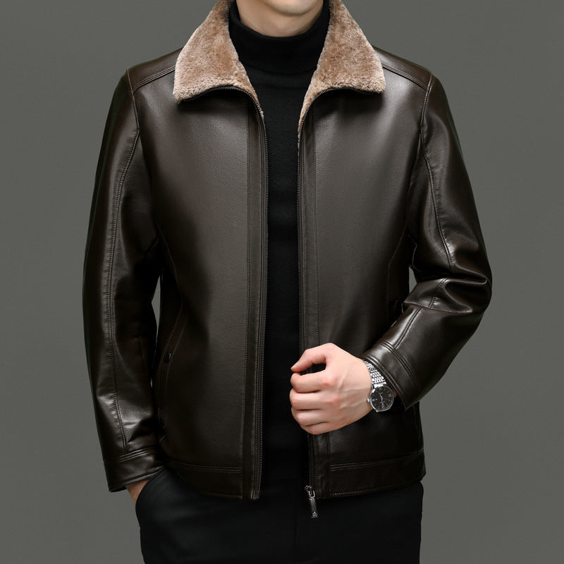Men’s Winter Suede Polo Coat – Fur-Lined, Commuting & Casual Style