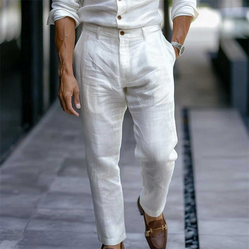 Men’s Linen Trousers – Lightweight, Casual Breathable Pants