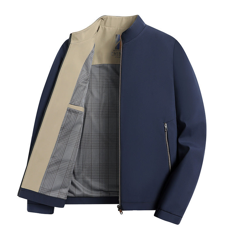 Men’s Stand-up Collar Jacket – Spring & Autumn Business Casual