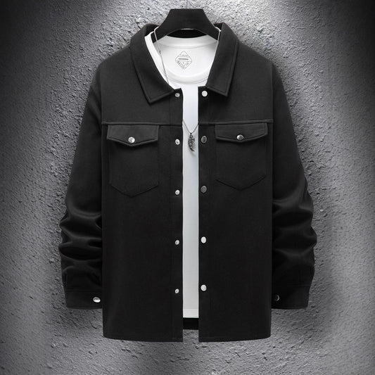 Men's Casual Spring And Autumn Solid Color Single-breasted Jacket Coat