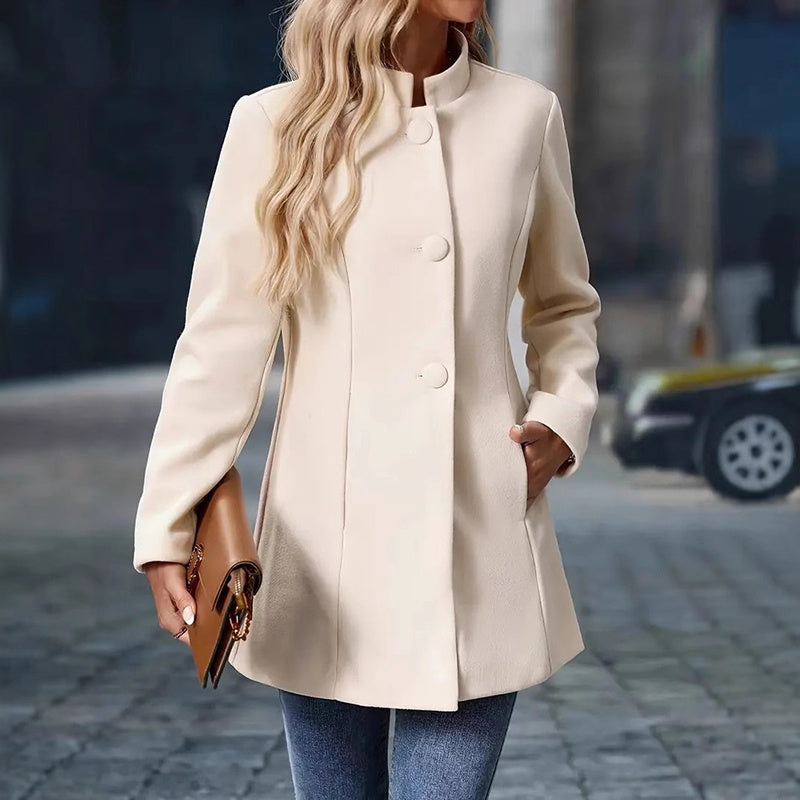 Women’s Elegant Single-Breasted Mid-Length Winter Coat