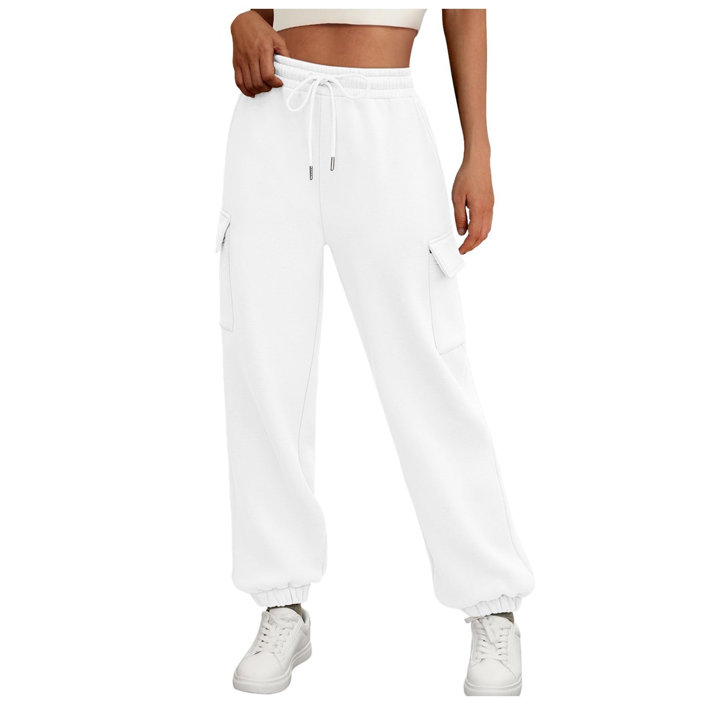 Women’s Fleece-Lined Sweatpants – Baggy Athletic Joggers with Pockets
