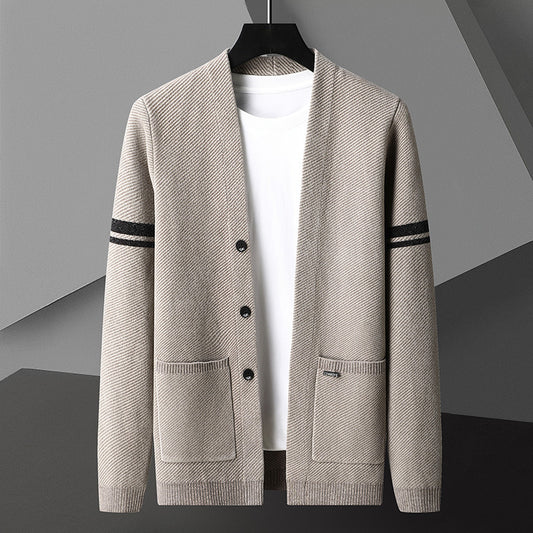 Autumn Cardigan Sweater – Men’s Long Sleeve Sweater Coat