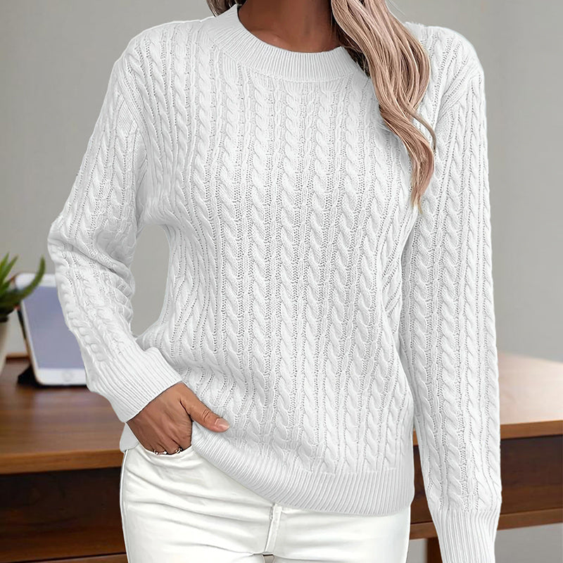 Trendy Women's Long Sleeve Crewneck Sweater – Fall 2025 Style