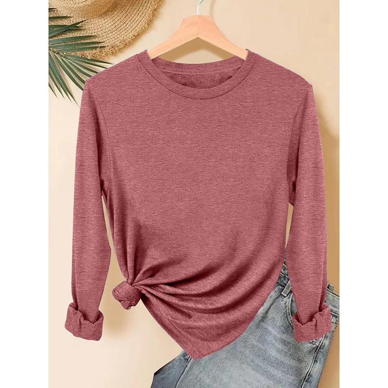 Women’s 5-Pack Long Sleeve Crew Neck Shirts – Fall 2025 Basic Tees