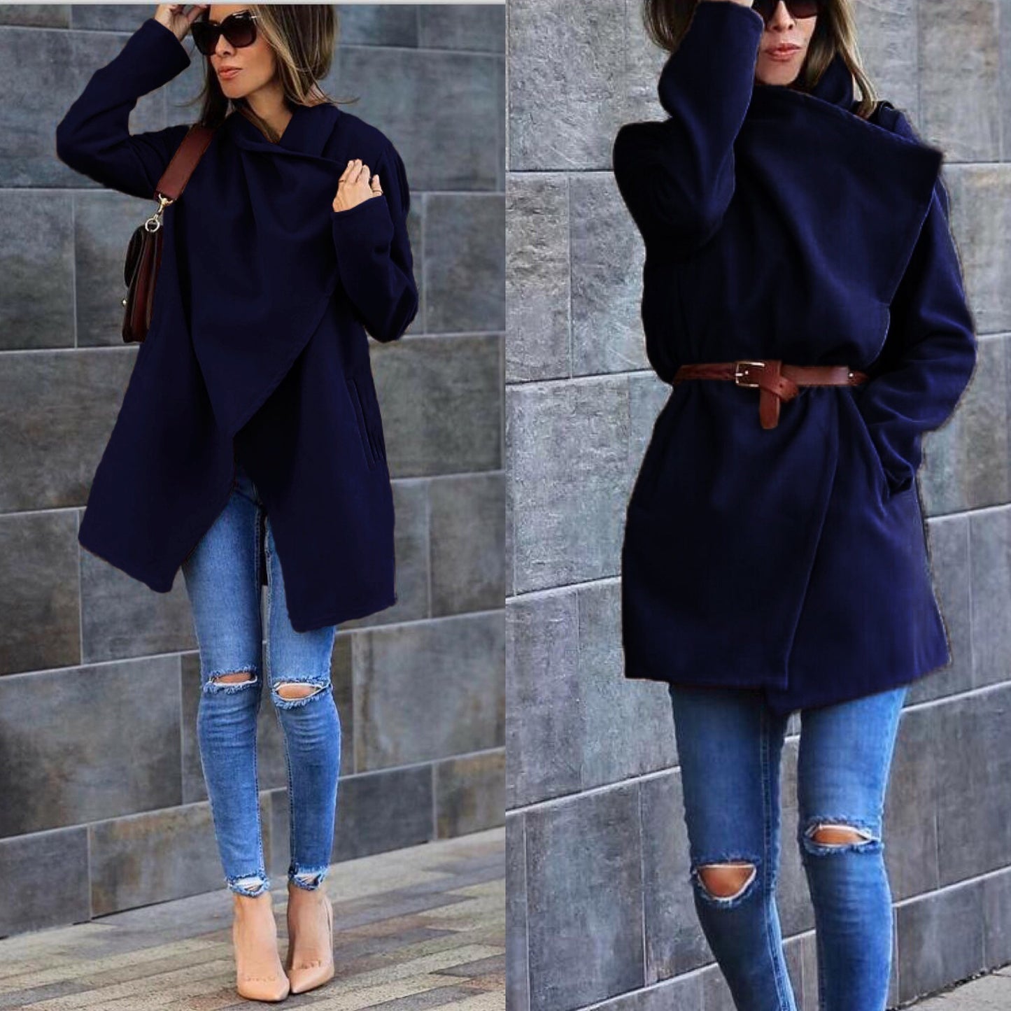 Women’s Mid-length Plain Coat – Casual & Commuting Style